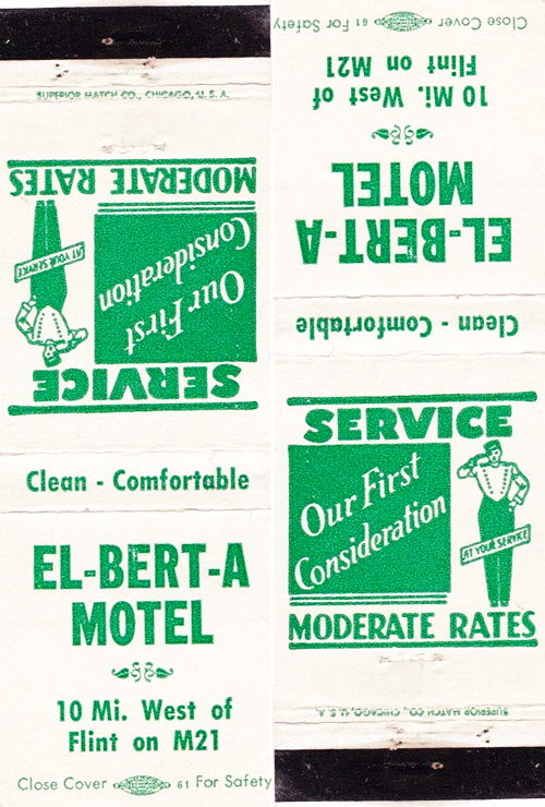 El-Bert-A Motel & Coffee Shop - Old Matchbook (newer photo)